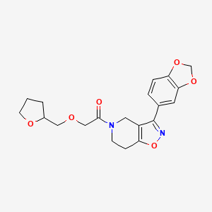 molecular formula C20H22N2O6 B5270681 3-(1,3-benzodioxol-5-yl)-5-[(tetrahydrofuran-2-ylmethoxy)acetyl]-4,5,6,7-tetrahydroisoxazolo[4,5-c]pyridine 