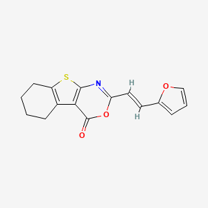 molecular formula C16H13NO3S B5270691 2-[(E)-2-(furan-2-yl)ethenyl]-5,6,7,8-tetrahydro-[1]benzothiolo[2,3-d][1,3]oxazin-4-one 