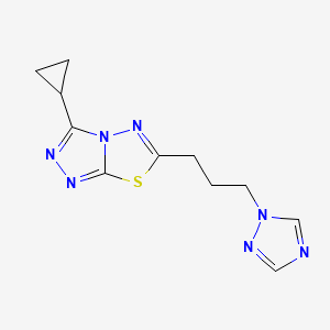 3-cyclopropyl-6-[3-(1H-1,2,4-triazol-1-yl)propyl][1,2,4]triazolo[3,4-b][1,3,4]thiadiazole