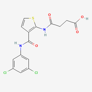 molecular formula C15H12Cl2N2O4S B5270741 4-({3-[(3,5-DICHLOROANILINO)CARBONYL]-2-THIENYL}AMINO)-4-OXOBUTANOIC ACID 