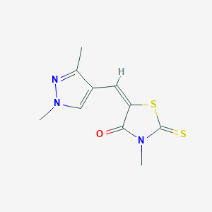 5-[(E)-1-(1,3-DIMETHYL-1H-PYRAZOL-4-YL)METHYLIDENE]-3-METHYL-2-THIOXO-1,3-THIAZOLAN-4-ONE