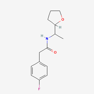 2-(4-fluorophenyl)-N-[1-(oxolan-2-yl)ethyl]acetamide