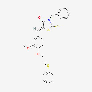 3-benzyl-5-{3-methoxy-4-[2-(phenylthio)ethoxy]benzylidene}-2-thioxo-1,3-thiazolidin-4-one