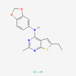 N-1,3-benzodioxol-5-yl-6-ethyl-2-methylthieno[2,3-d]pyrimidin-4-amine hydrochloride