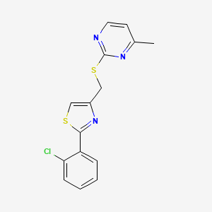 [2-(2-CHLOROPHENYL)-1,3-THIAZOL-4-YL]METHYL (4-METHYL-2-PYRIMIDINYL) SULFIDE