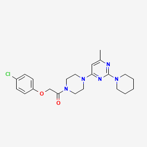 molecular formula C22H28ClN5O2 B5270860 4-{4-[(4-chlorophenoxy)acetyl]-1-piperazinyl}-6-methyl-2-(1-piperidinyl)pyrimidine 