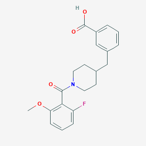 3-{[1-(2-fluoro-6-methoxybenzoyl)-4-piperidinyl]methyl}benzoic acid