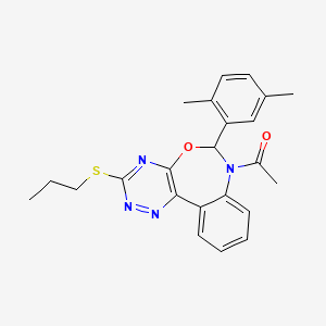 7-acetyl-6-(2,5-dimethylphenyl)-3-(propylthio)-6,7-dihydro[1,2,4]triazino[5,6-d][3,1]benzoxazepine