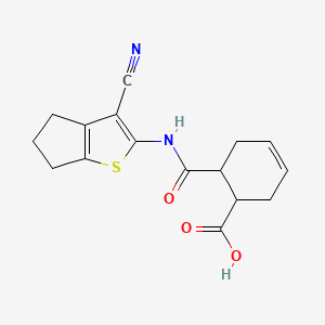 6-[(3-cyano-5,6-dihydro-4H-cyclopenta[b]thiophen-2-yl)carbamoyl]cyclohex-3-ene-1-carboxylic acid