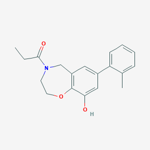 molecular formula C19H21NO3 B5270951 7-(2-methylphenyl)-4-propionyl-2,3,4,5-tetrahydro-1,4-benzoxazepin-9-ol 