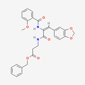 benzyl 3-[[(E)-3-(1,3-benzodioxol-5-yl)-2-[(2-methoxybenzoyl)amino]prop-2-enoyl]amino]propanoate