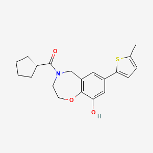 molecular formula C20H23NO3S B5271024 4-(cyclopentylcarbonyl)-7-(5-methyl-2-thienyl)-2,3,4,5-tetrahydro-1,4-benzoxazepin-9-ol 