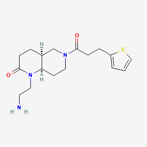 molecular formula C17H25N3O2S B5271046 rel-(4aS,8aR)-1-(2-aminoethyl)-6-[3-(2-thienyl)propanoyl]octahydro-1,6-naphthyridin-2(1H)-one hydrochloride 