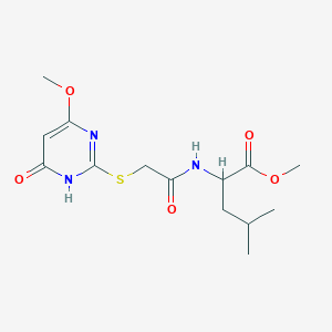 METHYL 2-{2-[(4-METHOXY-6-OXO-1,6-DIHYDROPYRIMIDIN-2-YL)SULFANYL]ACETAMIDO}-4-METHYLPENTANOATE