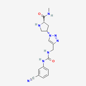 molecular formula C17H20N8O2 B5271074 (4S)-4-{4-[({[(3-cyanophenyl)amino]carbonyl}amino)methyl]-1H-1,2,3-triazol-1-yl}-N-methyl-L-prolinamide hydrochloride 