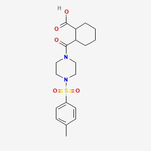 molecular formula C19H26N2O5S B5271098 2-({4-[(4-METHYLPHENYL)SULFONYL]PIPERAZINO}CARBONYL)-1-CYCLOHEXANECARBOXYLIC ACID 