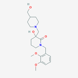 molecular formula C21H32N2O5 B5271124 1-(2,3-dimethoxybenzyl)-3-hydroxy-3-{[4-(hydroxymethyl)piperidin-1-yl]methyl}piperidin-2-one 