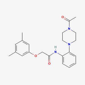 molecular formula C22H27N3O3 B5271136 N-[2-(4-acetyl-1-piperazinyl)phenyl]-2-(3,5-dimethylphenoxy)acetamide 