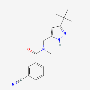 molecular formula C17H20N4O B5271137 N-[(3-tert-butyl-1H-pyrazol-5-yl)methyl]-3-cyano-N-methylbenzamide 