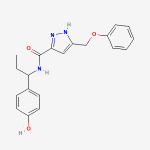 N-[1-(4-hydroxyphenyl)propyl]-5-(phenoxymethyl)-1H-pyrazole-3-carboxamide