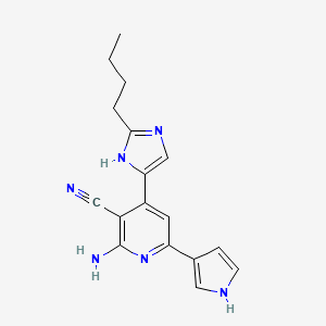 2-amino-4-(2-butyl-1H-imidazol-4-yl)-6-(1H-pyrrol-3-yl)nicotinonitrile