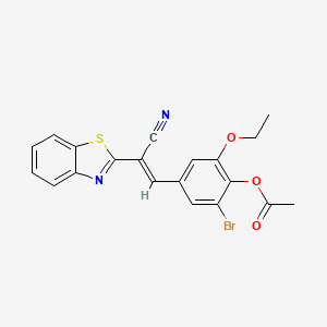 4-[2-(1,3-benzothiazol-2-yl)-2-cyanovinyl]-2-bromo-6-ethoxyphenyl acetate