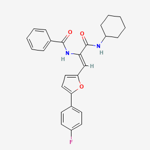 N-{(1Z)-3-(cyclohexylamino)-1-[5-(4-fluorophenyl)furan-2-yl]-3-oxoprop-1-en-2-yl}benzamide