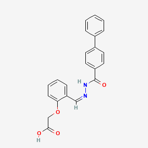 {2-[2-(4-biphenylylcarbonyl)carbonohydrazonoyl]phenoxy}acetic acid