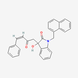 3-hydroxy-1-(naphthalen-1-ylmethyl)-3-[(Z)-2-oxo-4-phenylbut-3-enyl]indol-2-one