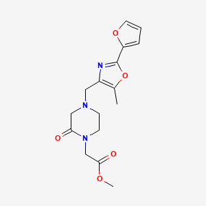 methyl (4-{[2-(2-furyl)-5-methyl-1,3-oxazol-4-yl]methyl}-2-oxopiperazin-1-yl)acetate