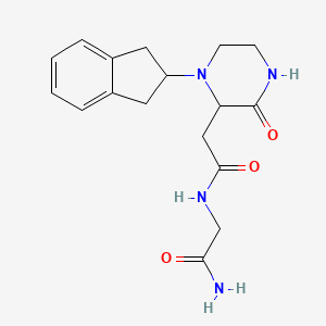 N~2~-{[1-(2,3-dihydro-1H-inden-2-yl)-3-oxo-2-piperazinyl]acetyl}glycinamide