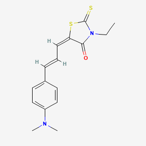 molecular formula C16H18N2OS2 B5271277 (5E)-5-[(2E)-3-[4-(DIMETHYLAMINO)PHENYL]PROP-2-EN-1-YLIDENE]-3-ETHYL-2-SULFANYLIDENE-1,3-THIAZOLIDIN-4-ONE 