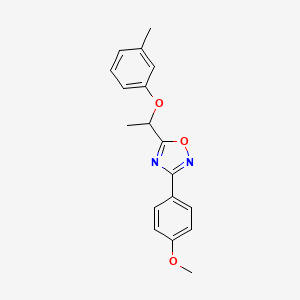 molecular formula C18H18N2O3 B5271336 3-(4-methoxyphenyl)-5-[1-(3-methylphenoxy)ethyl]-1,2,4-oxadiazole 