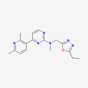 molecular formula C17H20N6O B5271378 4-(2,6-dimethylpyridin-3-yl)-N-[(5-ethyl-1,3,4-oxadiazol-2-yl)methyl]-N-methylpyrimidin-2-amine 