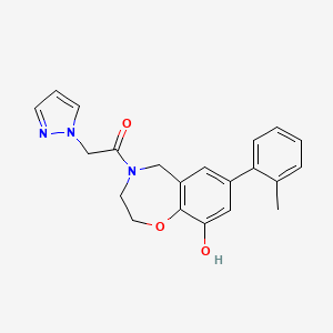 7-(2-methylphenyl)-4-(1H-pyrazol-1-ylacetyl)-2,3,4,5-tetrahydro-1,4-benzoxazepin-9-ol