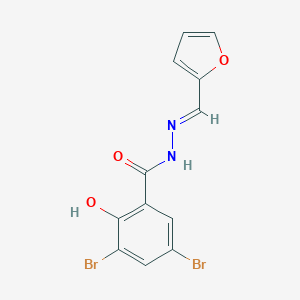 molecular formula C12H8Br2N2O3 B527140 3,5-dibromo-N'-(2-furylmethylene)-2-hydroxybenzohydrazide 
