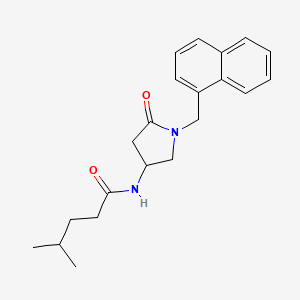 4-methyl-N-[1-(1-naphthylmethyl)-5-oxopyrrolidin-3-yl]pentanamide