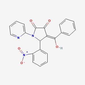 4-benzoyl-3-hydroxy-5-(2-nitrophenyl)-1-(2-pyridinyl)-1,5-dihydro-2H-pyrrol-2-one