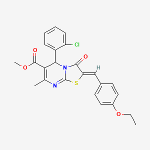 molecular formula C24H21ClN2O4S B5271431 methyl (2Z)-5-(2-chlorophenyl)-2-[(4-ethoxyphenyl)methylidene]-7-methyl-3-oxo-5H-[1,3]thiazolo[3,2-a]pyrimidine-6-carboxylate 