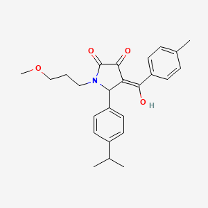 molecular formula C25H29NO4 B5271461 3-hydroxy-1-(3-methoxypropyl)-4-(4-methylbenzoyl)-5-[4-(propan-2-yl)phenyl]-2,5-dihydro-1H-pyrrol-2-one 