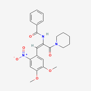 N-[(E)-1-(4,5-dimethoxy-2-nitrophenyl)-3-oxo-3-piperidin-1-ylprop-1-en-2-yl]benzamide