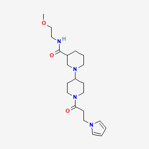 molecular formula C21H34N4O3 B5271521 N-(2-methoxyethyl)-1'-[3-(1H-pyrrol-1-yl)propanoyl]-1,4'-bipiperidine-3-carboxamide 