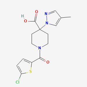 1-[(5-chloro-2-thienyl)carbonyl]-4-(4-methyl-1H-pyrazol-1-yl)piperidine-4-carboxylic acid