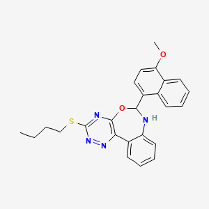 3-(butylthio)-6-(4-methoxy-1-naphthyl)-6,7-dihydro[1,2,4]triazino[5,6-d][3,1]benzoxazepine