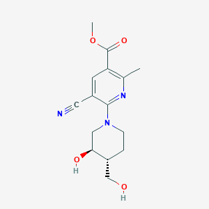 methyl 5-cyano-6-[(3R*,4R*)-3-hydroxy-4-(hydroxymethyl)-1-piperidinyl]-2-methylnicotinate