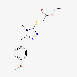 molecular formula C15H19N3O3S B5271572 ETHYL 2-{[5-(4-METHOXYBENZYL)-4-METHYL-4H-1,2,4-TRIAZOL-3-YL]SULFANYL}ACETATE 