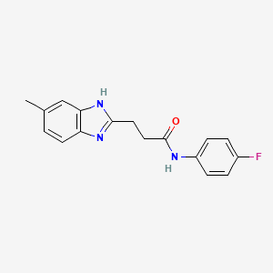 molecular formula C17H16FN3O B5271598 N-(4-fluorophenyl)-3-(5-methyl-1H-benzimidazol-2-yl)propanamide 