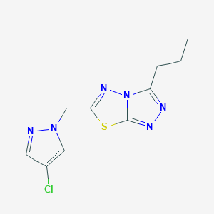 6-[(4-chloro-1H-pyrazol-1-yl)methyl]-3-propyl[1,2,4]triazolo[3,4-b][1,3,4]thiadiazole