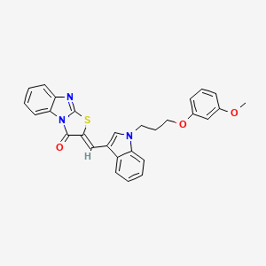 2-({1-[3-(3-methoxyphenoxy)propyl]-1H-indol-3-yl}methylene)[1,3]thiazolo[3,2-a]benzimidazol-3(2H)-one