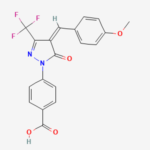 4-[4-(4-methoxybenzylidene)-5-oxo-3-(trifluoromethyl)-4,5-dihydro-1H-pyrazol-1-yl]benzoic acid